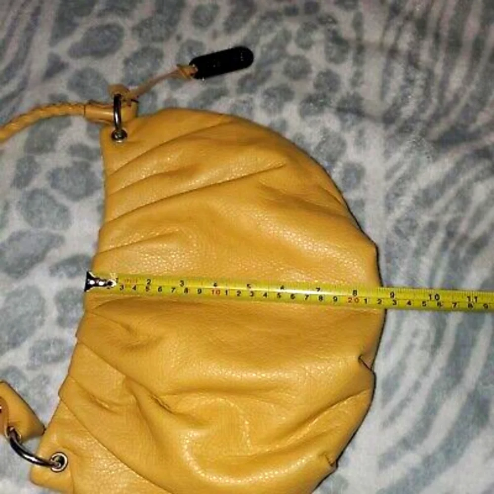 Nine West Yellow Hobo Handbag With Braided Strap